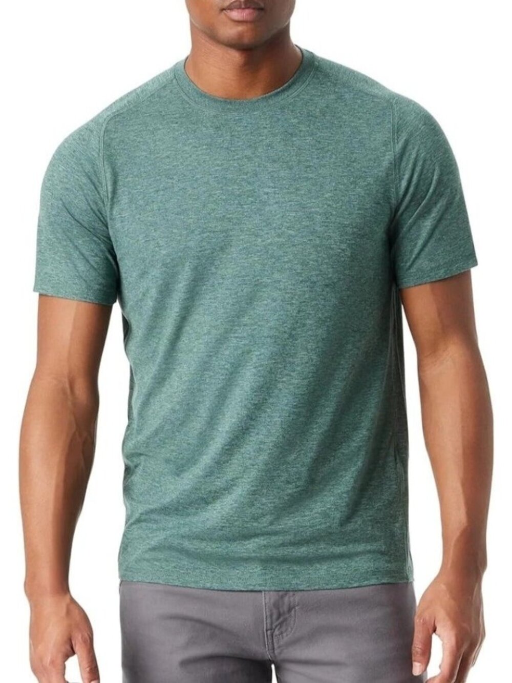 NWOT Bass Outdoor Men's L Green T-Shirt Heather Short Sleeve Lightweight